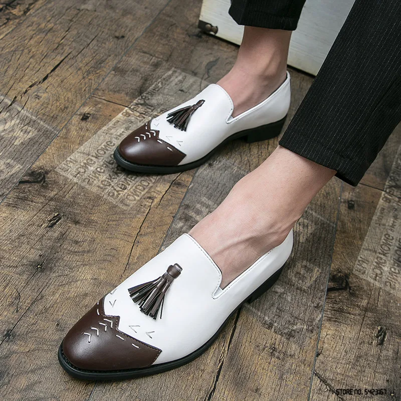 Туфли-оксфорды мужские с бахромой роскошные повседневные лоферы деловая