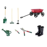 112 mini shovel rake pull cart garden tools model doll life scene dollhouse miniature accessories decoration toy