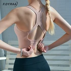 F.DYRAA женский спортивный бюстгальтер пуш-ап укороченный топ женский фитнес тренажерный зал бюстгальтер полый дышащий топ сексуальный бюстгальтер для бега йоги спортивная спортивная одежда