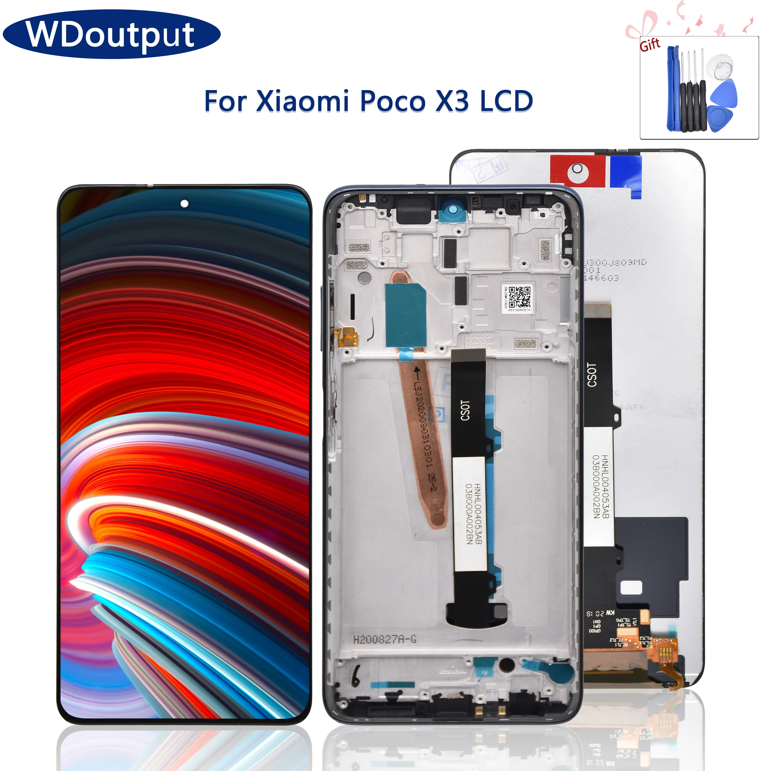 

Original NEW For Xiaomi POCO X3 Display LCD Touch Screen Digitizer For POCO X3NFC LCD Replacement Parts M2007J20CG Display+Frame