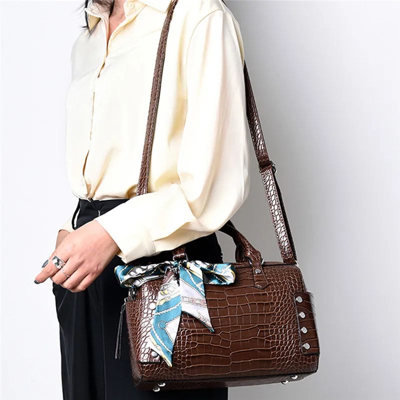 Женская сумка роскошная Высококачественная классическая с крокодиловым узором