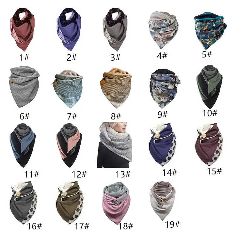 

2020 New Women Fashion Simple Thick Warm Shawl Printed Casual Scarf UV Protection Breathing Neck Protect Printed Bib Scarf