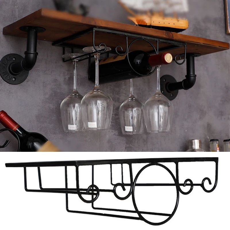 Держатель для винных стоек из нержавеющей стали Висячие стеллажи со стеклянной
