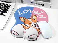cute cartoon corgi dog mouse pad soft silicon gel anime 3d mouse pad ergonomic lovely corgi dog mousepad with wrist support