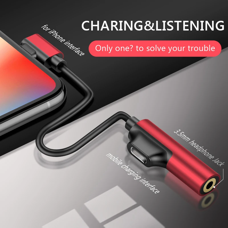 2 в 1 Освещение usb type-C аудио зарядный адаптер для iPhone 11 X XR XS 7 8 Plus 3 5 мм разъем