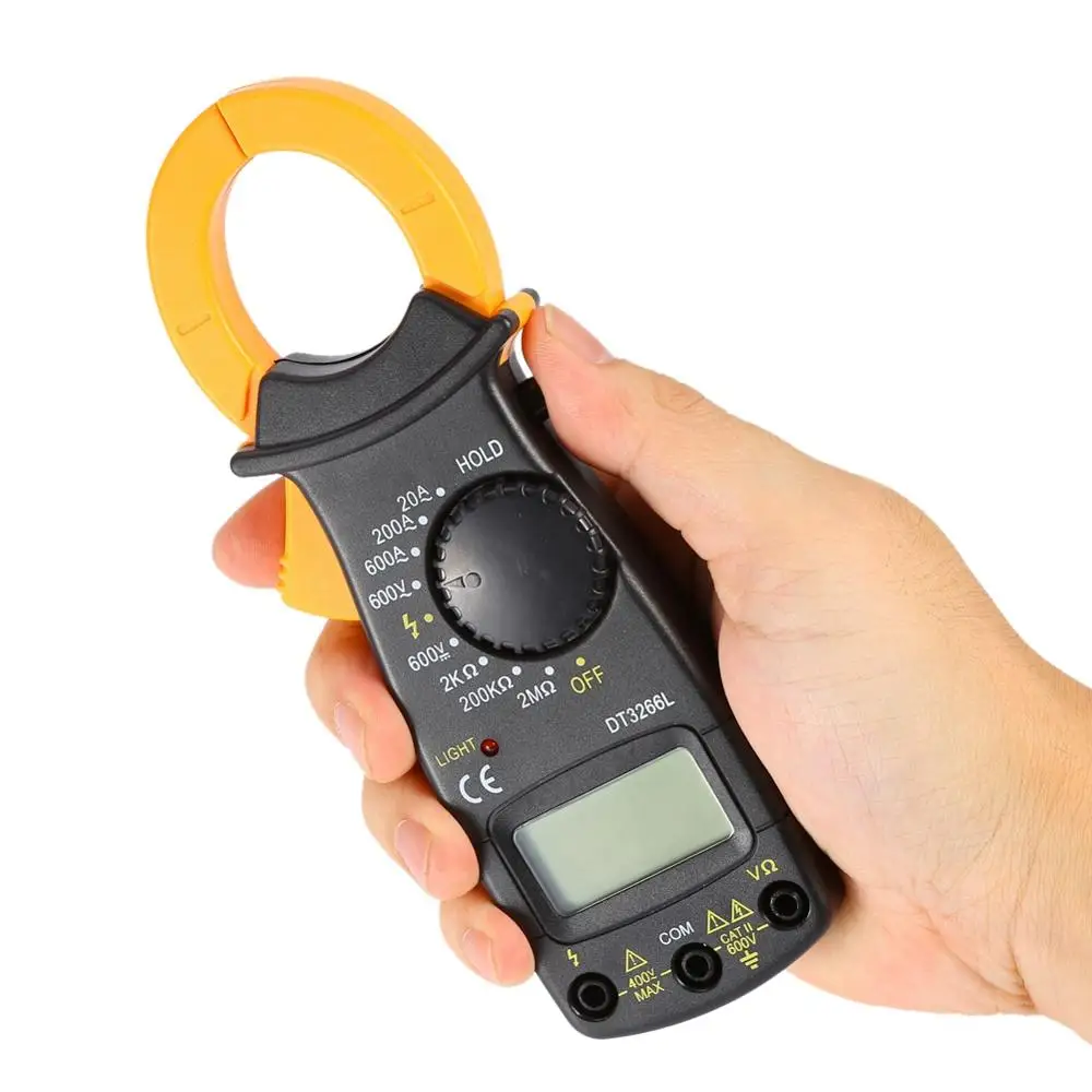 Mini Digital Multimeter Amper Clamp Meter AC/DC 600V Current Pincers Voltage Capacitor Resistance Tester with Test Leads Tools |