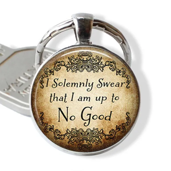 

Fashion Vintage no good Scripture Art Photo Glass Cabochon Pendant Keychain Key Ring Bag Car Key Chain Holder Keychains Charms