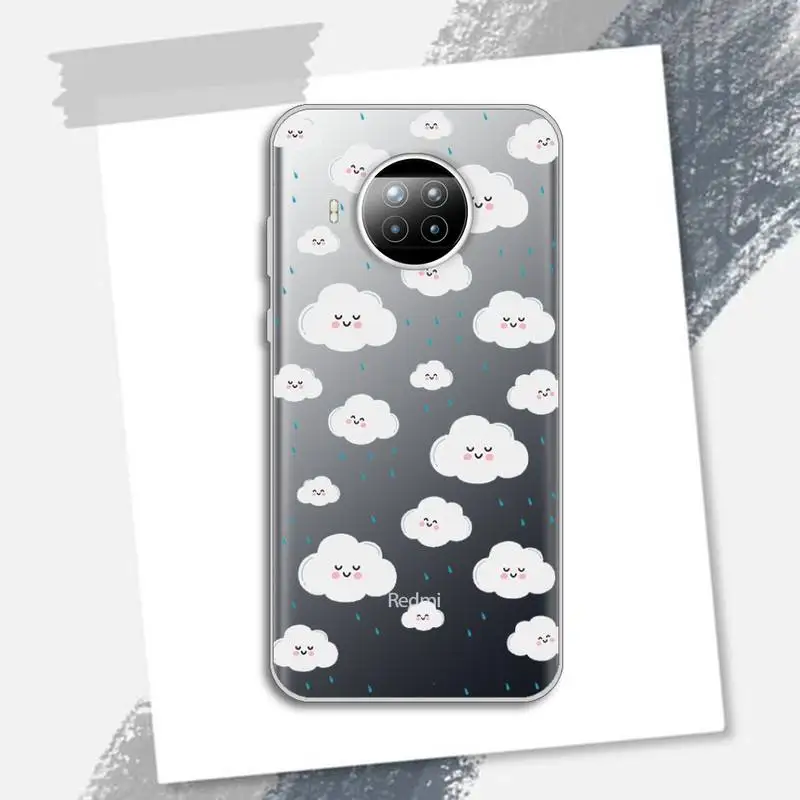 

Clouds pattern Phone Case Transparent for Xiaomi Redmi note 10 t 8 9 pro lite 11