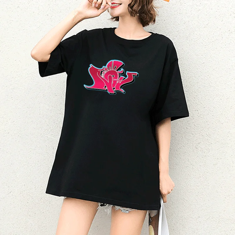

Summer T-shirt For Women Vogue Cartoon Print Female Tees Casual Loose Short Sleeve Women Clothing Popular Hot Women T-shirt