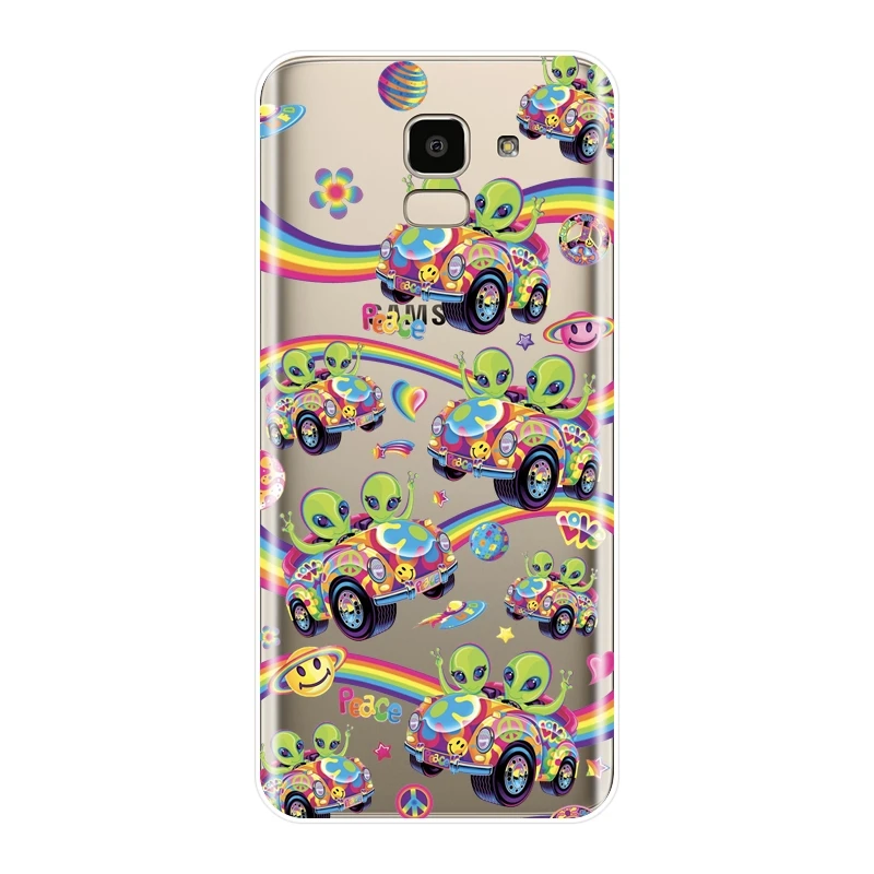 Задняя крышка для Samsung Galaxy J4 J6 J8 Plus милый мультяшный чехол телефона силиконовый J3