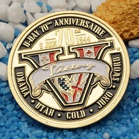normandy v victory commemorative coin black gold painted commemorative medallion micro relief gold coins collectibles