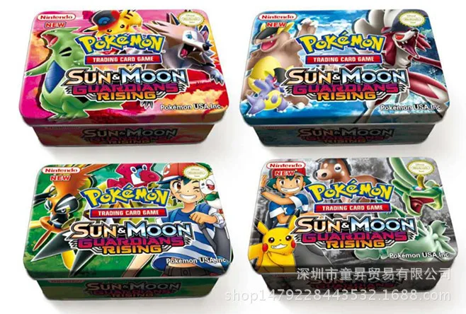 42 шт./компл. Pokemon железный ящик TAKARA TOMY боевые игрушки хобби Коллекционные вещи игра Коллекция аниме-открытки для детей