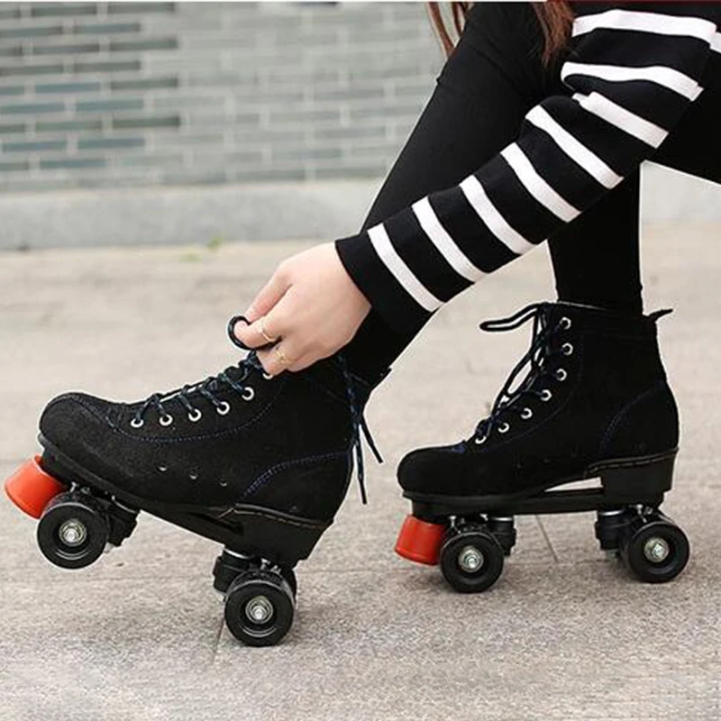 Adult Double Row Skates Roller Skates  Men and Women Double Row Wheel Roller Skates 4-Wheel 2  Inline Skates