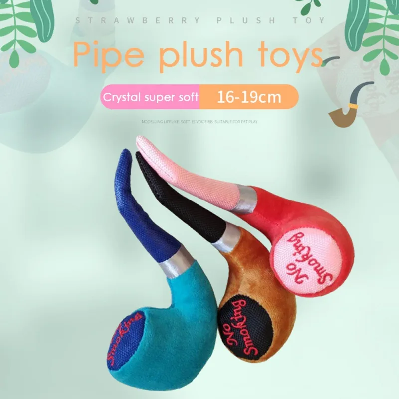 3 Colors Pet Plush Squeaking Pipe Shape Toy Interactive Creative Training Persistent Screaming Toys Dog Supplies | Дом и сад