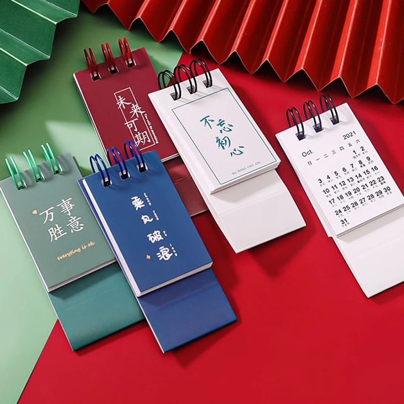

2022 Mini Desk Calendar Agenda Organizer Solid Color Planner Book Stationery