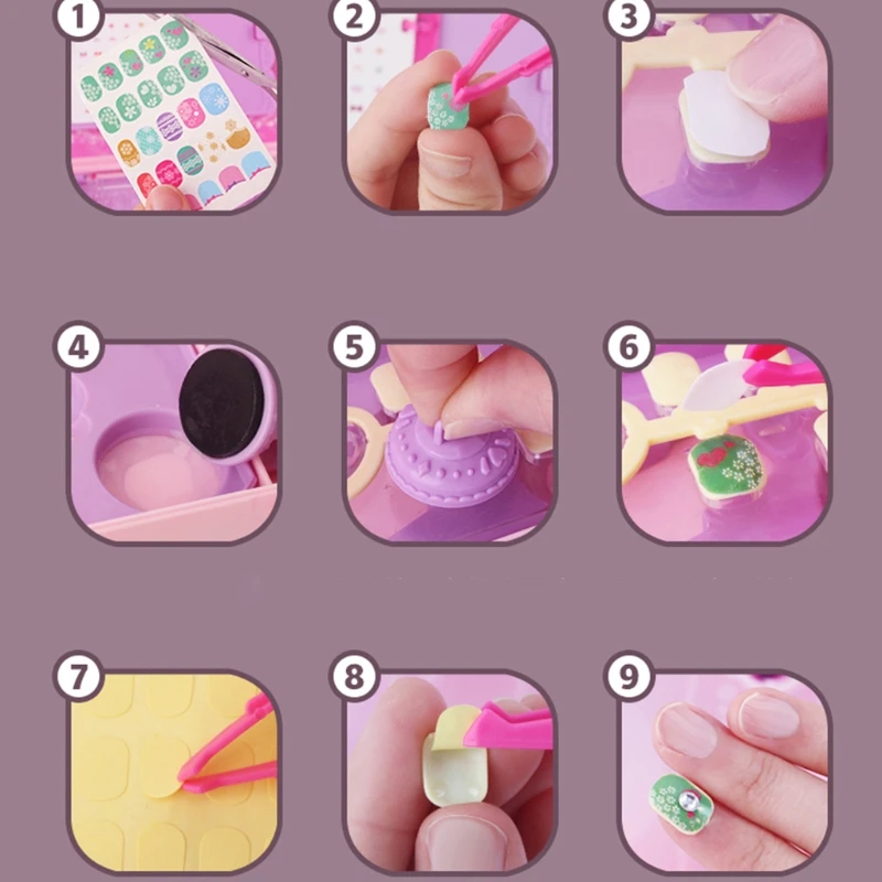 

280pcs Dreamy Nail Art Sets Nail Art Toys Girls Gifts Pretend Play Safe No Toxic For 4 5 6 7 8 Years Old Girl