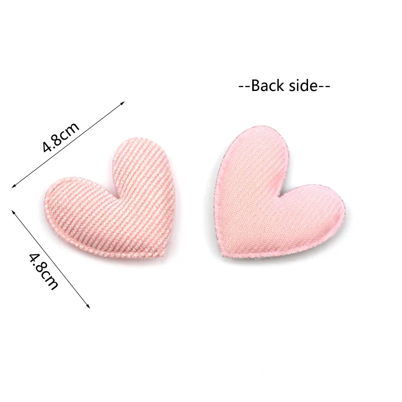 

30Pcs 4.8*4.8cm Glitter Heart Fabric Padded Patches Appliques for DIY Kids Hat Clothes Sewing Supplies Headwear Hair Clip Decor