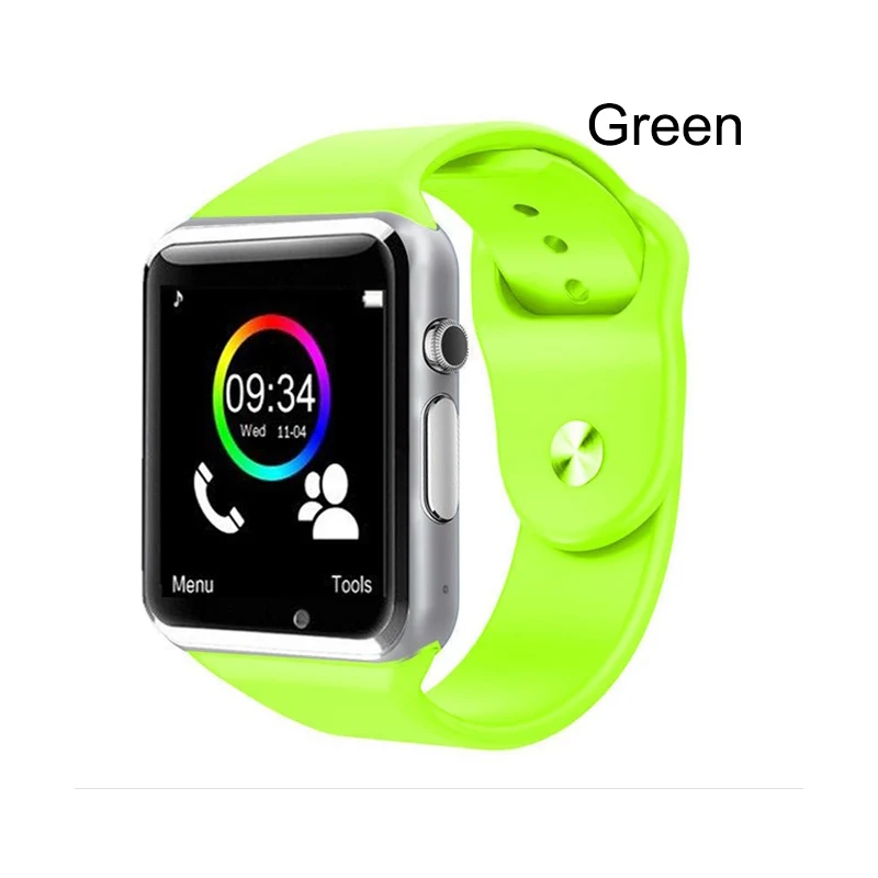 green A1, наручные часы, Bluetooth, Смарт-часы, спортивные, шагомер, с sim-камерой, Смарт-часы для смартфонов Android, мужские, wo, мужские Смарт-часы - Цвет: green