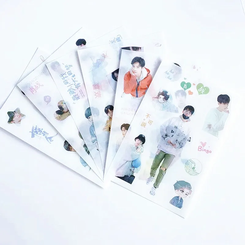 6 листов/комплект Чэнь Qing верескового цвета декоративные Стикеры крепление для