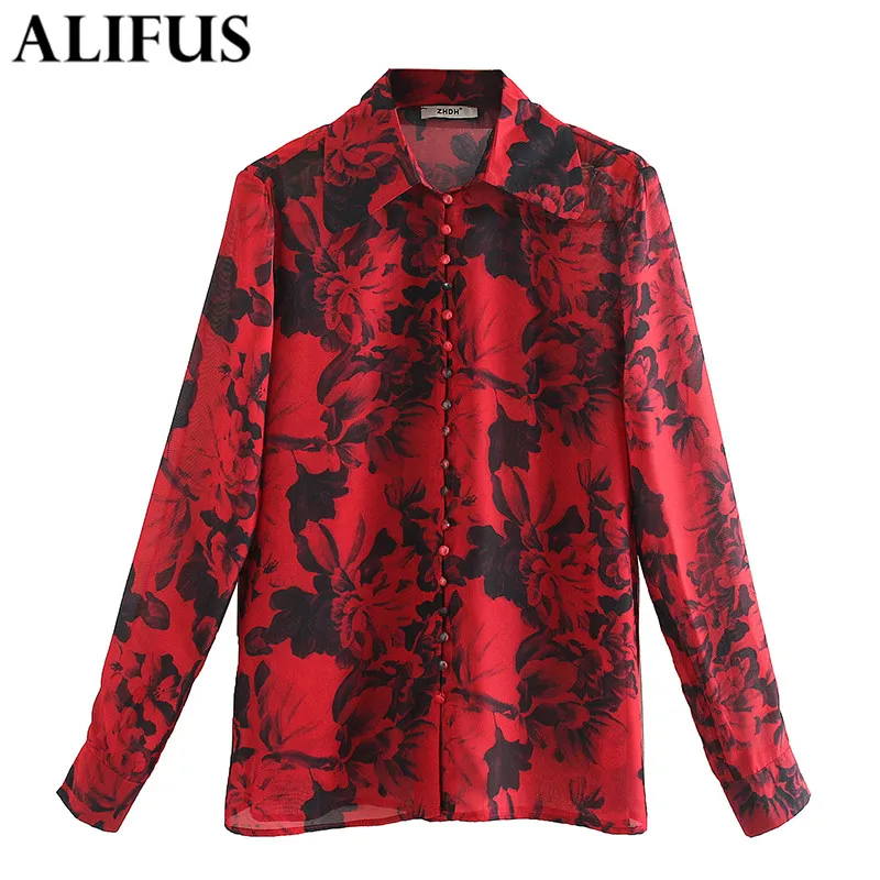 

Fashion Za Women Shirt 2020 Autumn Casual Print Turn-Down Collar Shirts Blouses Loose Ladies Long Sleeve Blusas Tops