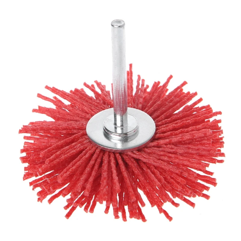 

Deburring Abrasive Steel Wire Brush Head Polishing Red Nylon Wheel Cup Shank 35ED