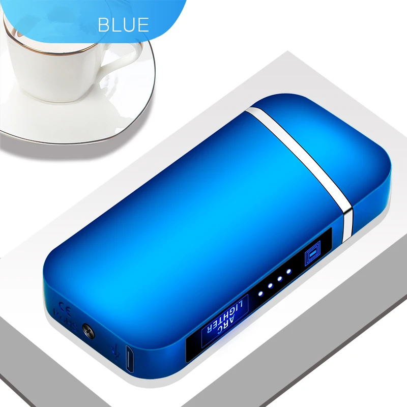 blue ice Многоцветная крестообразная дуговая зажигалка с сенсорным экраном Индукционная USB портативная зарядка Ветрозащитный подарок выбор - Цвет: blue ice