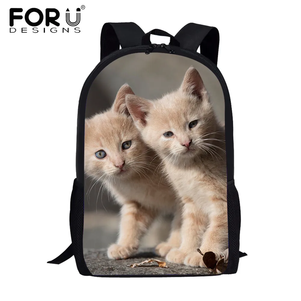 

FORUDESIGNS School Bags for Boys 3D Cute Cat Animal Print School Kid Bag Kindergarten Backpack Men Child Bookbag Mochila Escolar