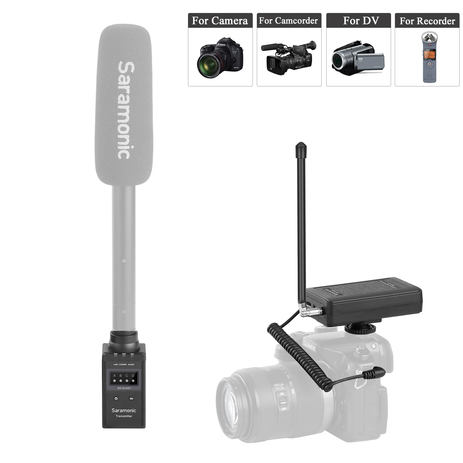 Беспроводная микрофонная система Saramonic SR-WM4CB VHF для DSLR-камер видеокамер интервью