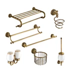 Набор аксессуаров для ванной комнаты из античной латуни, Европейский резной набор аксессуаров для ванной комнаты, настенный товар для ванной комнаты