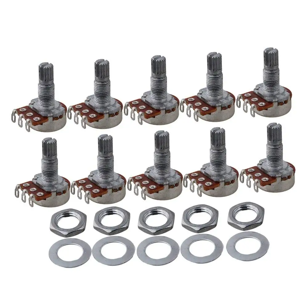 10pcs kurze welle 15mm linear pot gitarre ton potentiometer a10k a100k a250k a500k b25k b100k b250k b500k für elektrische gitarre free global shi