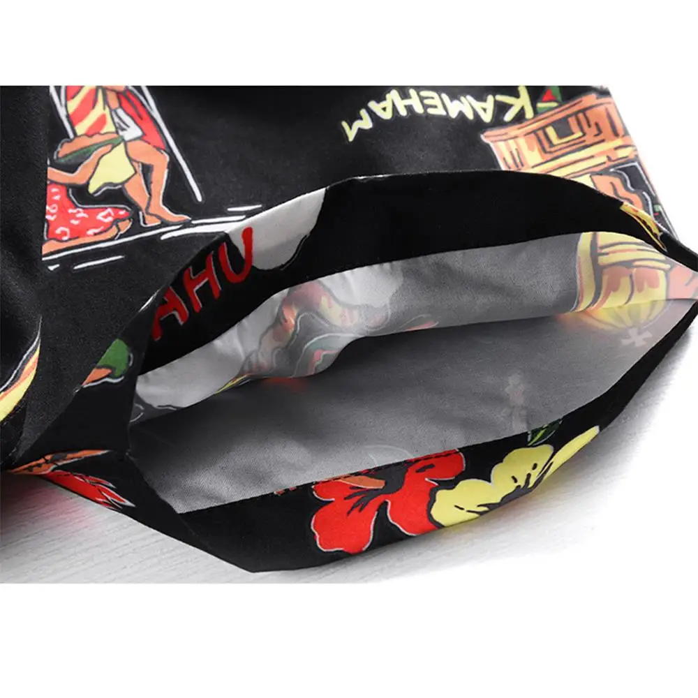 

Summer Shirts for Men VD1932 Short Sleeve Digital Printing Black Tropical Button Up Hawaii Men Shirts
