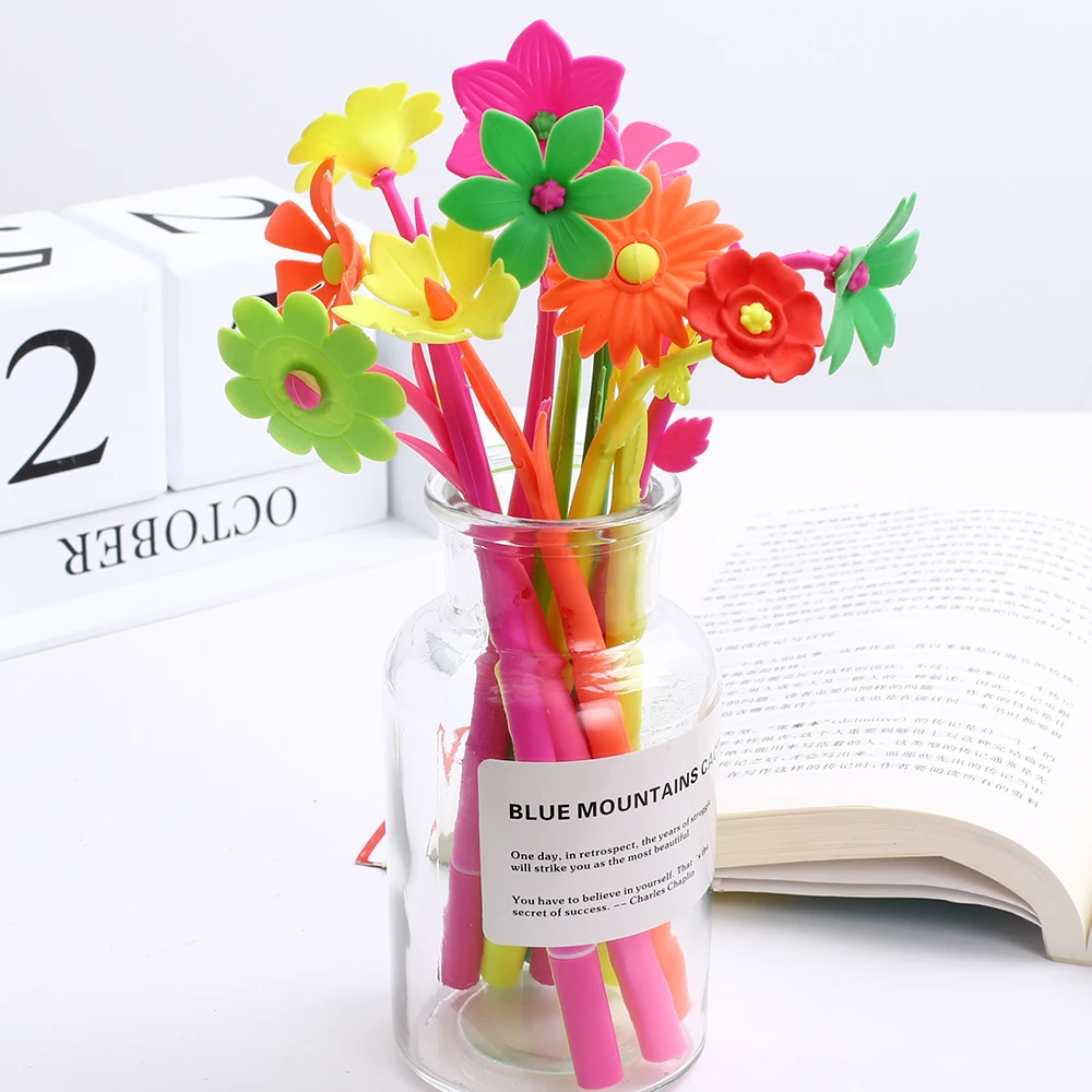 

36pcs Korean Pretty Flower Cute Pens Cool Funny Girl Stationery Kawaii School Stuff Thing Goods Wedding Gift Kawai Stationary
