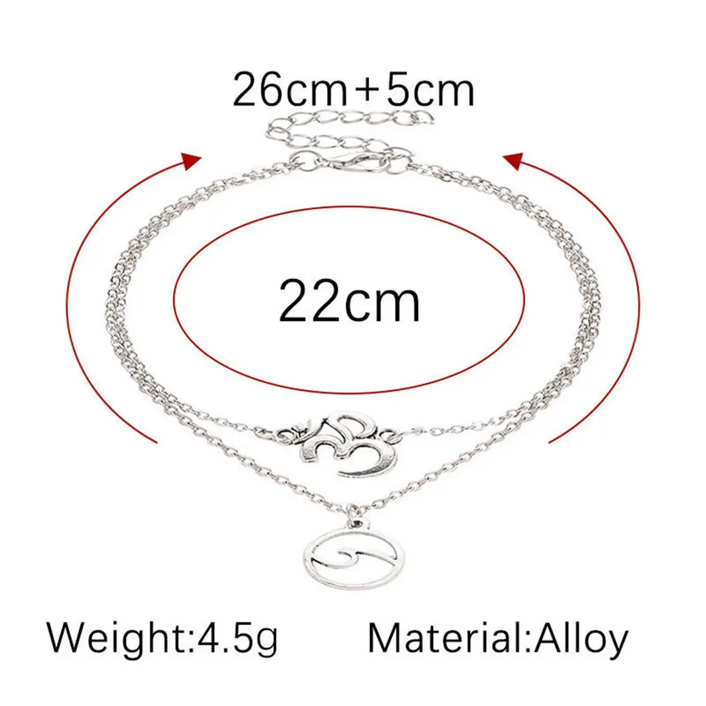 Богемные волны двухслойный пляжный ножной браслет пляжные буквы 3D волна