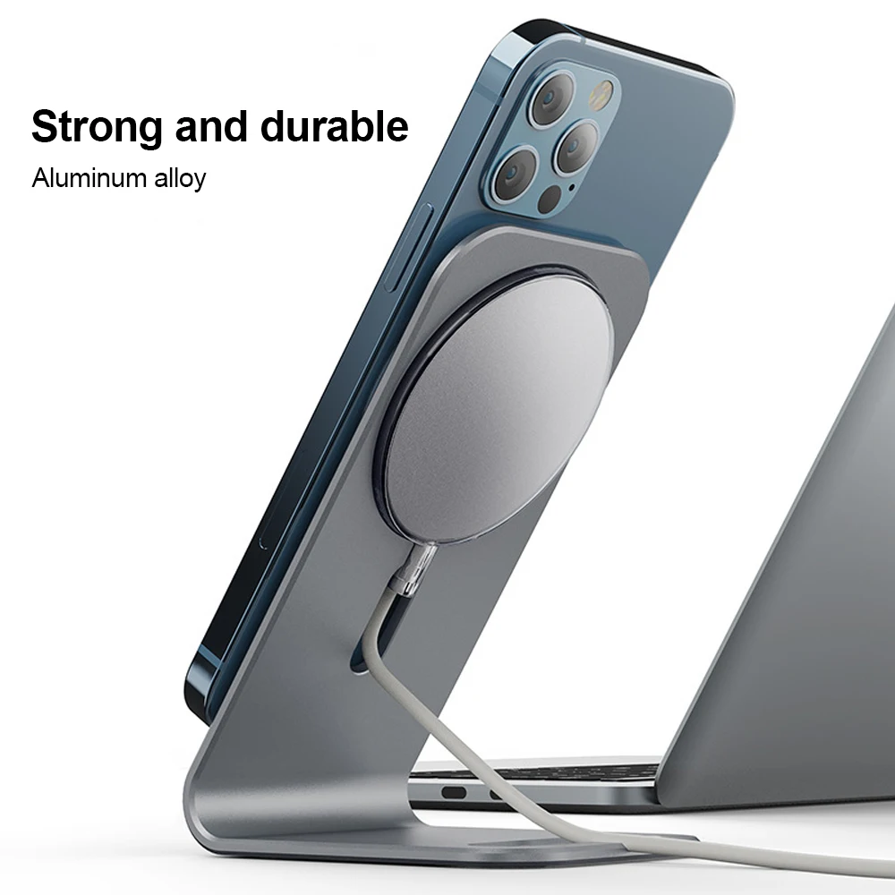 

Настольная Магнитная подставка FLOVEME для iPhone 12, из алюминиевого сплава, с беспроводной зарядкой