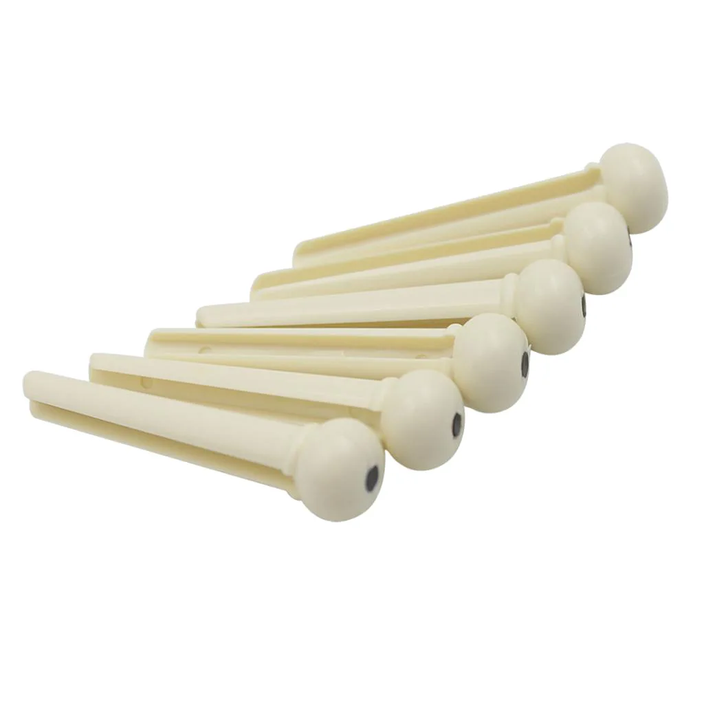 6 Pieces Wood Bridge Pins Guitar String Pegs for Acoustic Folk Parts | & Accessories