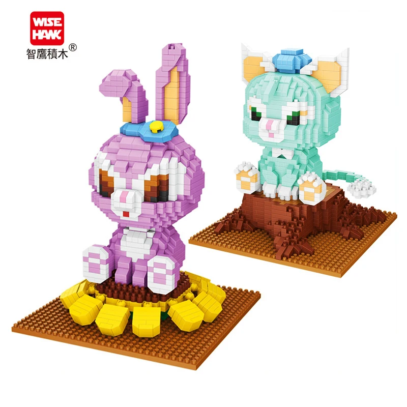 

1027pcs + Anime Bunny Model Children's Building Block Toy Cartoon DIY Movable Doll Assembly Diamond Building Block Girl Gift Toy