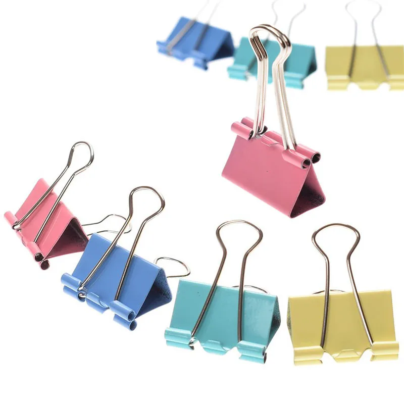 10 шт./партия разноцветные металлические зажимы для переплета Ширина 25 мм длинный