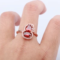 vintage dainty gourd finger rings inlay oval zircon geometric fashion jewelry for women wedding engagement anniversary gifts