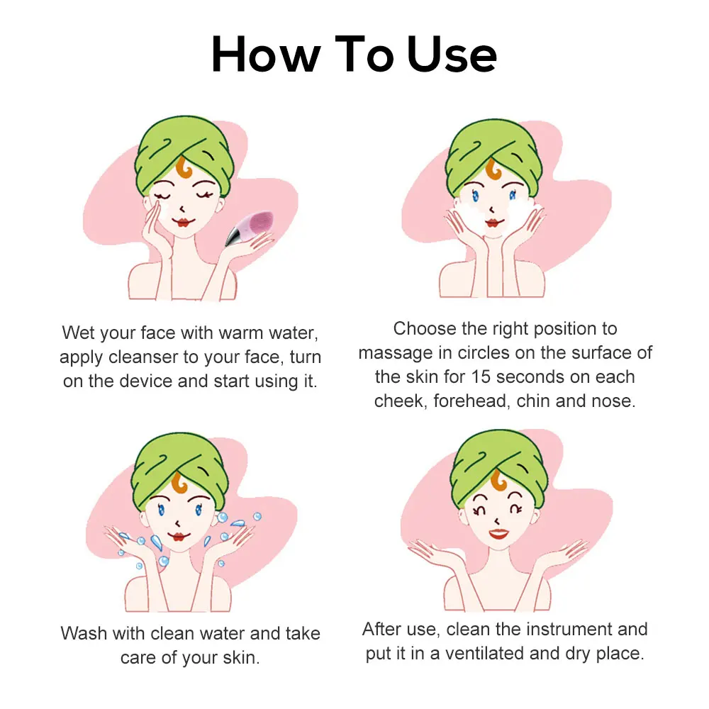 

Electric Face Cleansing Brush Silicone Sonic Facial Cleanser Deep Washing Face Massager Cleansing Brush Skin Care Tools