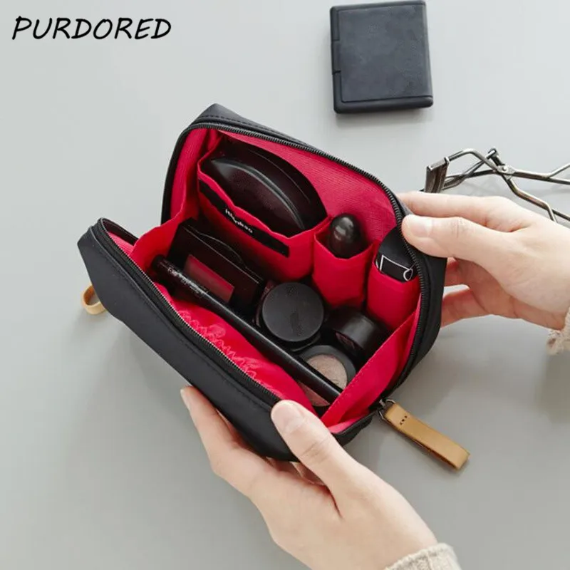 PURDORED, 1 шт., одноцветная косметичка, корейский стиль, женская косметичка, сумочка, косметичка, сумка для туалетных принадлежностей, водонепроницаемый чехол-органайзер для макияжа, несессер