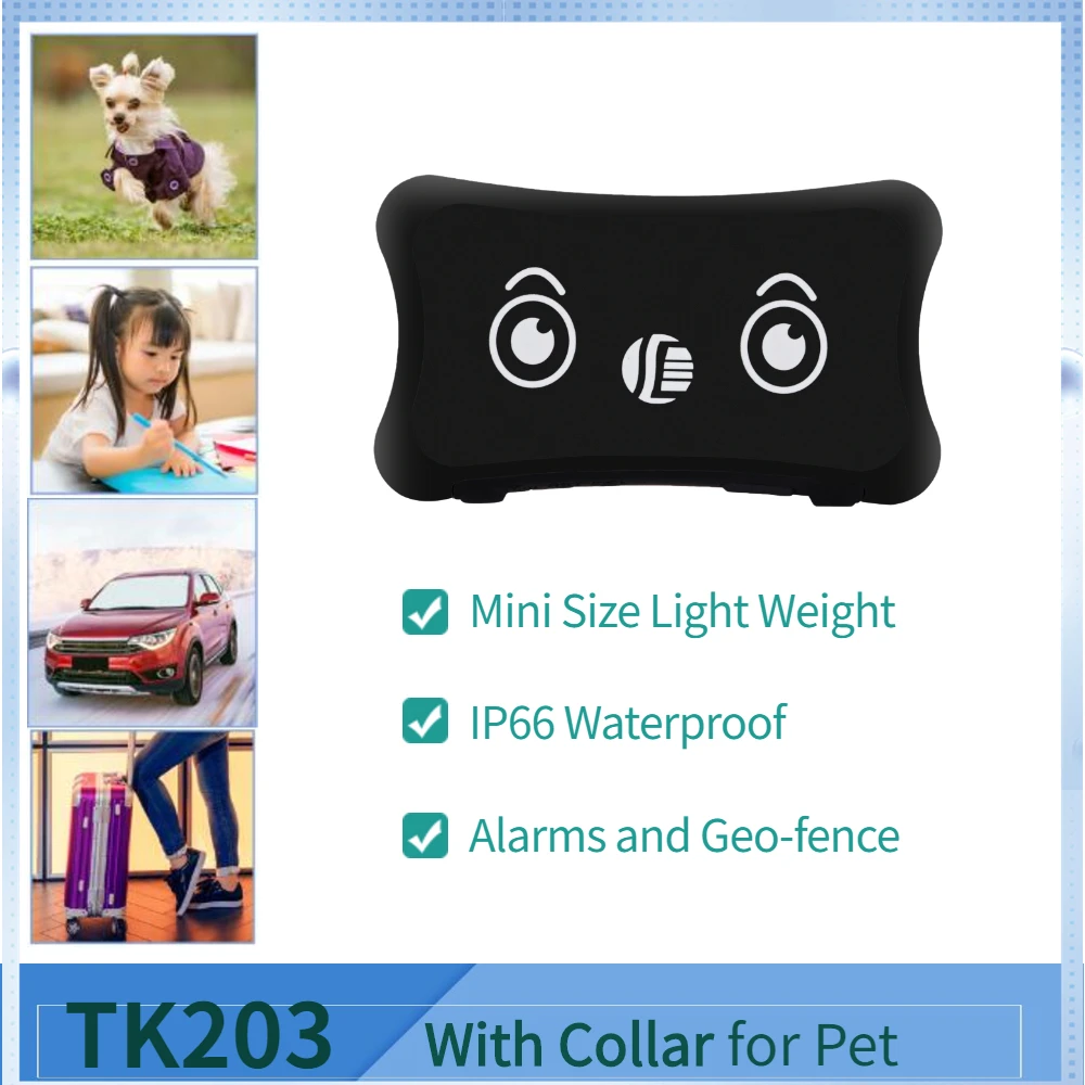 GPS трекер для собак и кошек водонепроницаемый умный мини ошейник отслеживания