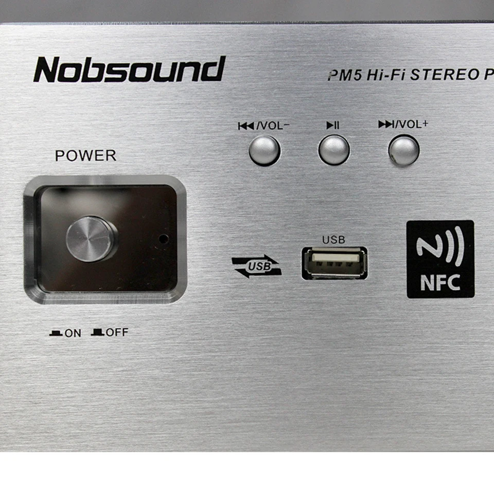 Усилитель мощности Nobsound PM5 hi fi NFC поддержка USB CD DVD мощность 80 вт + серебристый|wireless