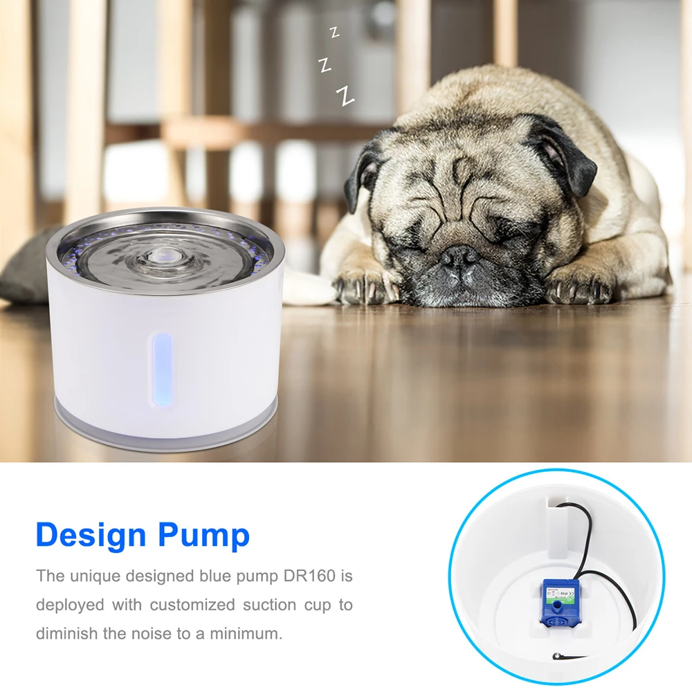 

2.4L Cat Water Fountain Dog Drinking Bowl Pet USB Automatic Water Dispenser Super Quiet Drinker Auto Feeder With Carbon Filter