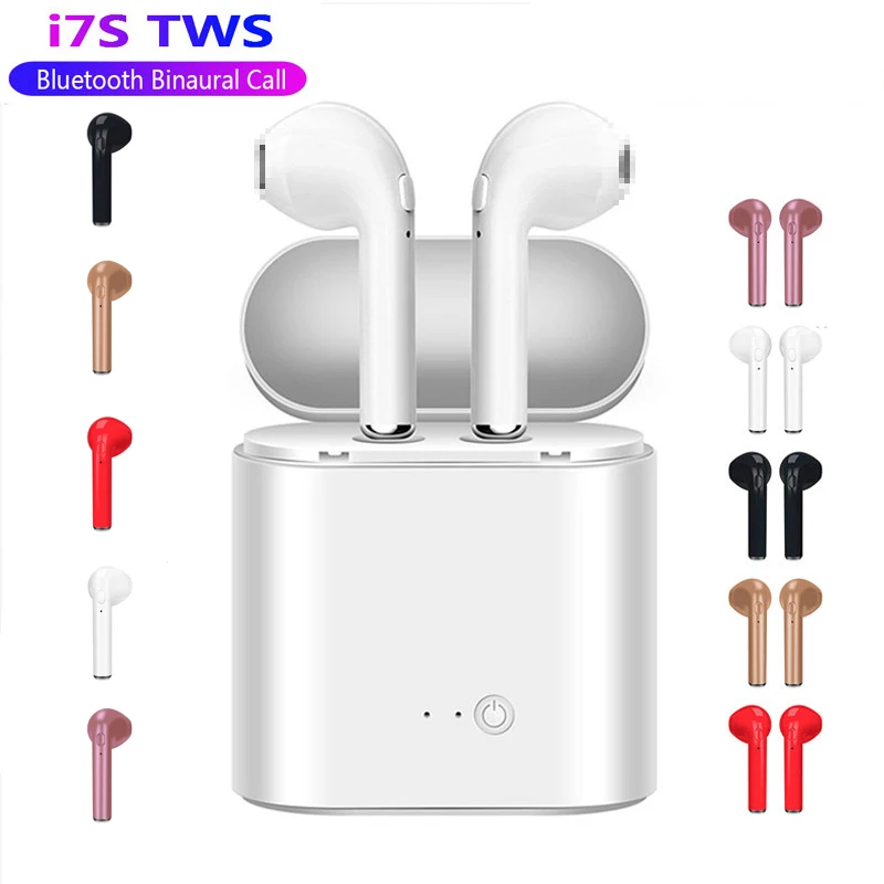 RGLM i7s TWS мини цветные Рисованные Bluetooth Беспроводные наушники с зарядной коробкой спортивные гарнитуры для всех смарт-мобильных