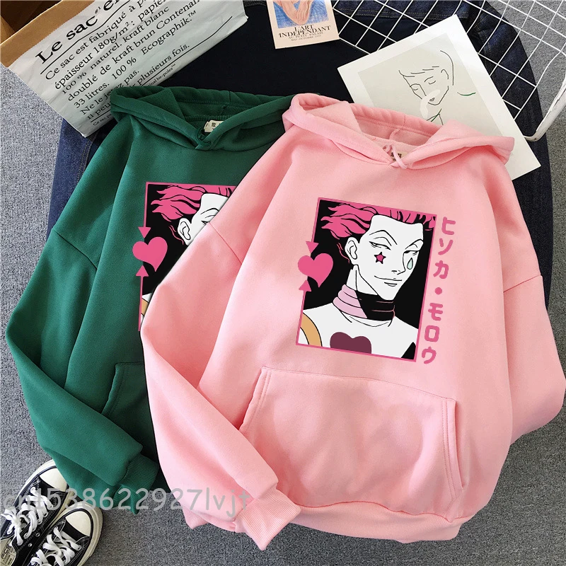 

Hisoka morow - Hunter x Hunter Winter Hoodies Loose Sweatshirt Woman Harajuku Letter Camisa Streetwear Pullover White Oversized