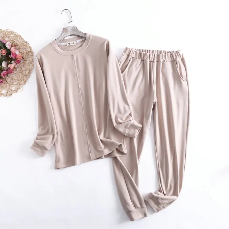 Fdfklak Derong Velvet Keep Warm Loungewear Women's Set Pyjamas Mujer 2021 Autumn Winter New Long Sleeve Trousers Pajamas