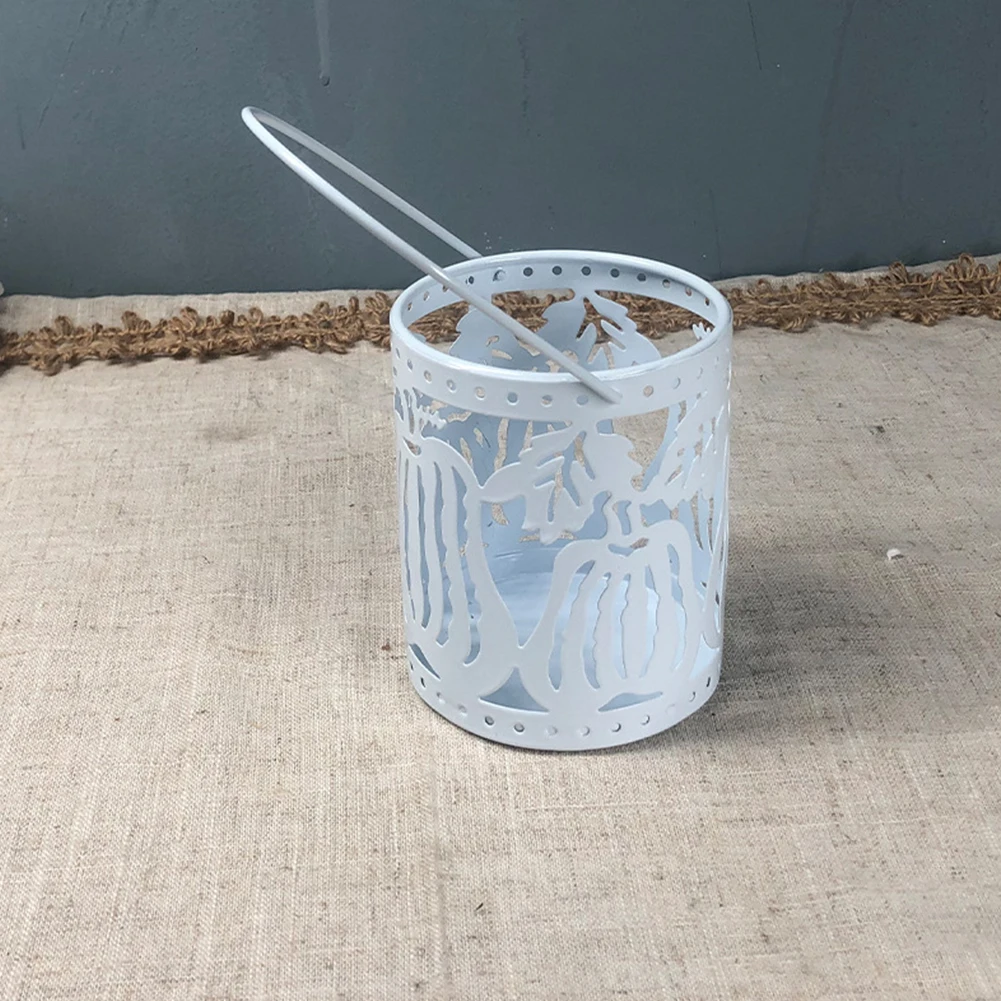 

Hanging Lantern Lawn Gifts Yard Carved Portable Desktop Festival With Led Candle Halloween Decor Garden Iron Art Party