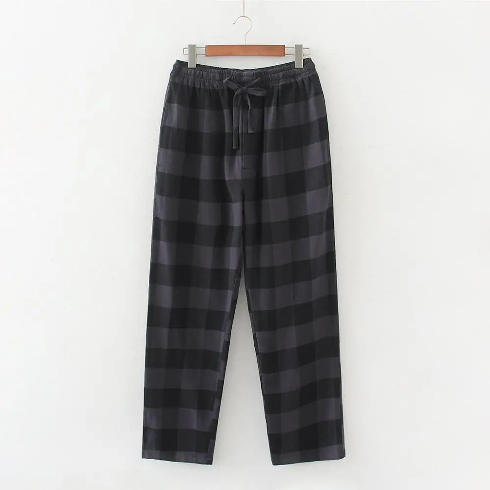 Весна-осень мужские 100% полированные хлопковые брюки для сна Модные повседневные