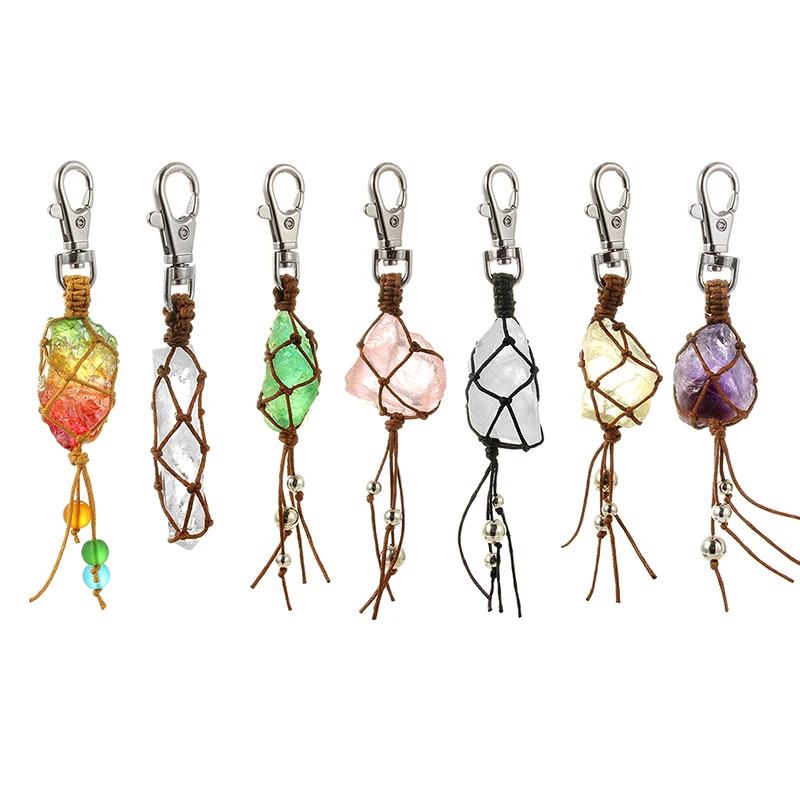 Натуральный каменный брелок веревка подвесная Пряжка автомобильный с