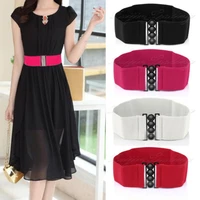 women fashion arrival stretch buckle waist belt wide elastic cinch corset waistband black dark blue pink red off white